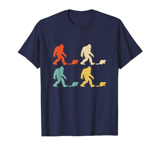 Retro Colors Bigfoot Beaver Gift Sasquatch Beaver T-Shirt