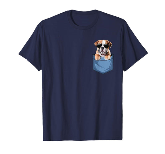 Cute Pocket English Bulldog Lover Bully Dog Mom T-Shirt