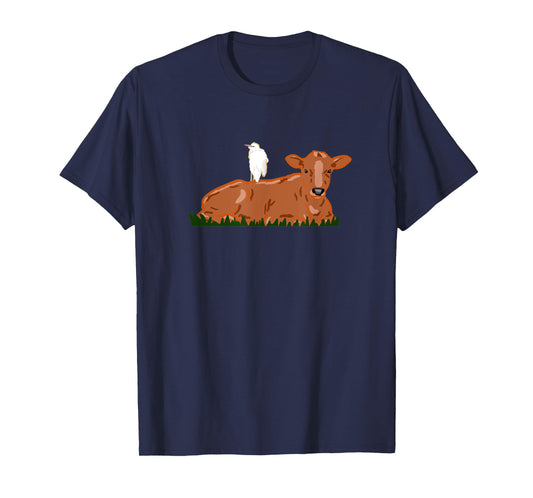 Cattle Egret Heron Bird Nature Cow T-Shirt