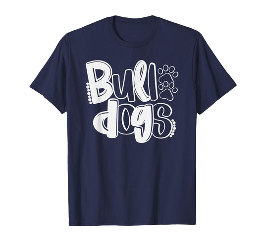 Funny Bulldog School Spirit Team Go Dawgs Back To School T-Shirt