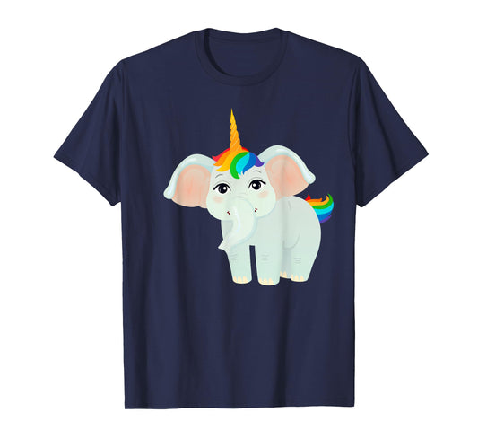 Elephant Unicorn With Rainbow Hair T-Shirt