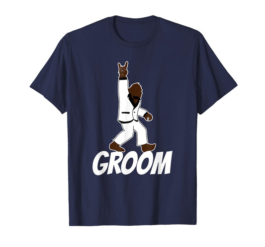 Bigfoot Rock and Roll Wedding Party Gift for Groom T-Shirt