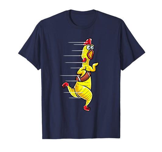 Funny Rubber Chicken With Football Sports Men Kids T-Shirt