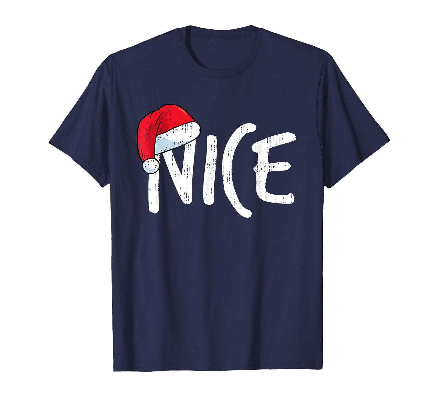 Team Naughty Nice Funny Matching Christmas Couples Costume T-Shirt