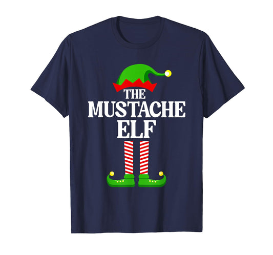 Mustache Elf Family Matching Group Funny Christmas T-Shirt