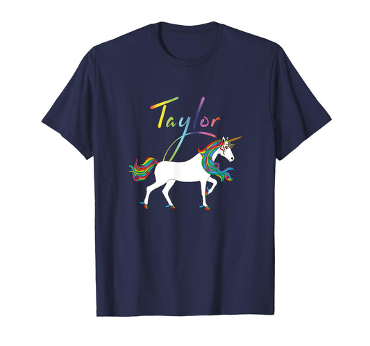 Taylor Personalized First Name Unicorn T-Shirt