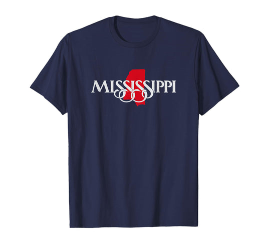 J. Walker Mississippi Highway Welcome Sign T-Shirt, Small, Blue