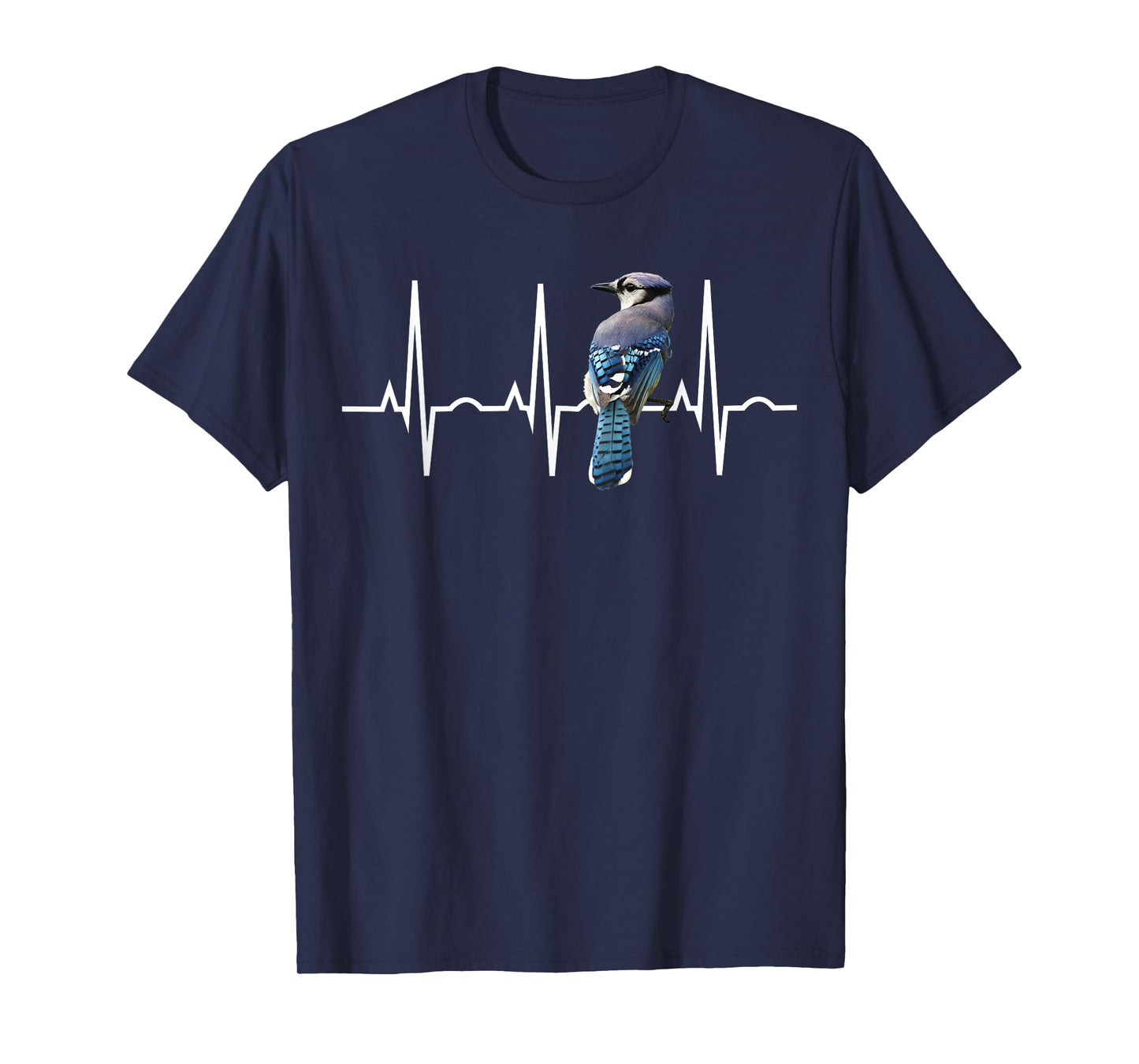Blue Jay Shirt for Birders - Bluejay Heartbeat T-Shirt T-Shirt