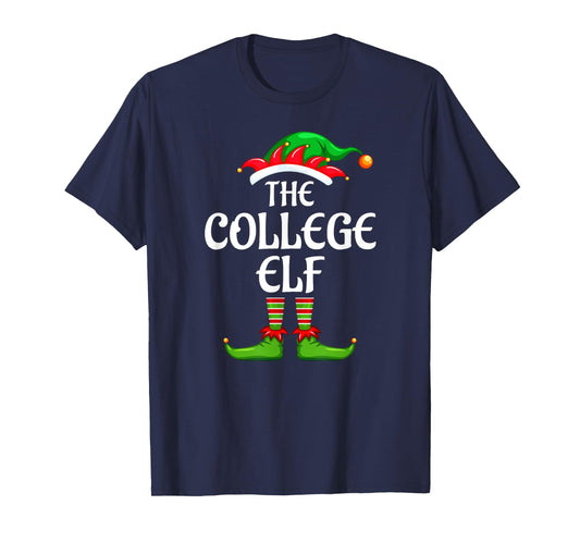 College Elf Matching Family Group Christmas Party T-Shirt