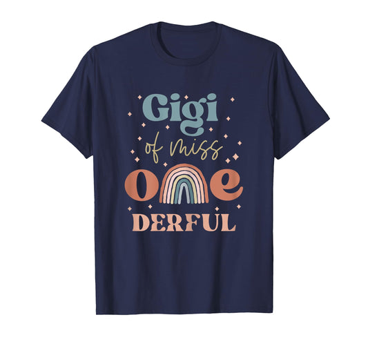 Gigi of Miss Onederful Boho Rainbow Daughter First Birthday T-Shirt