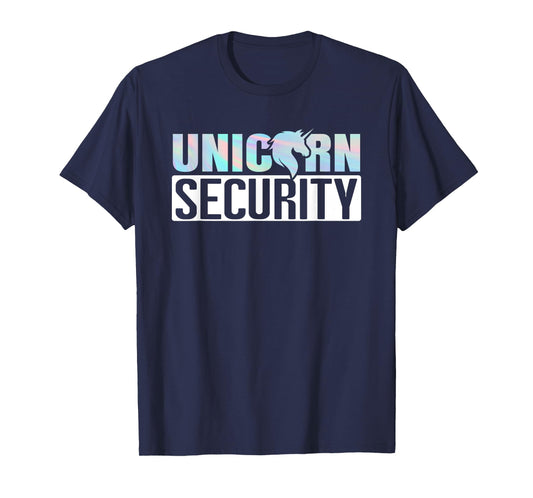 Halloween Dad Mom Daughter Adult Unicorn Security Costume T-Shirt