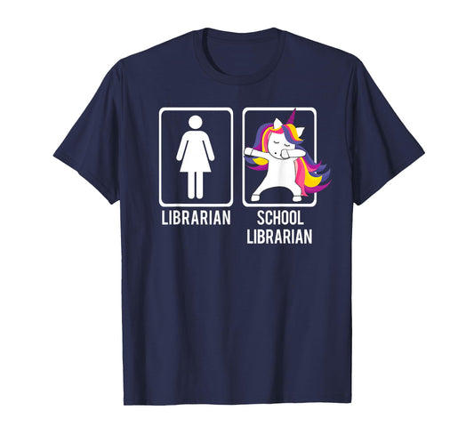 DABBING UNICORN SCHOOL LIBRARIAN Dabs Library Hip Meme T-Shirt