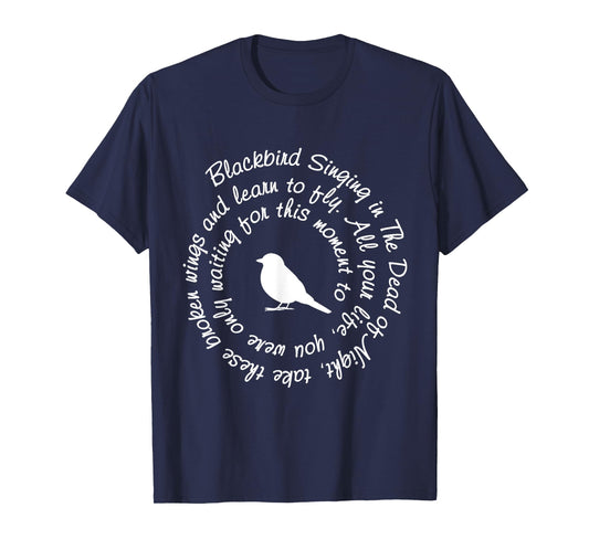 Blackbirds Singing In The Dead Of Night Vintage Retro Birds T-Shirt