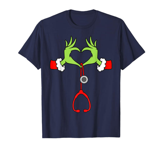 Nurse Christmas Stethoscope Nurses Xmas Pajamas PJs Women T-Shirt