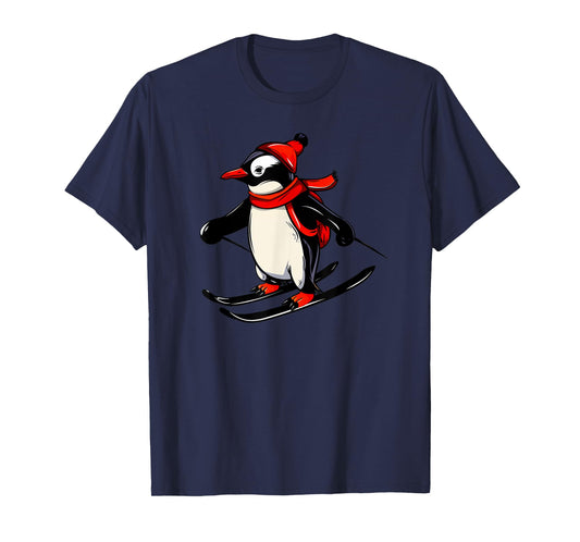 Cute Penguin Skiing - Skiing Penguin T-Shirt