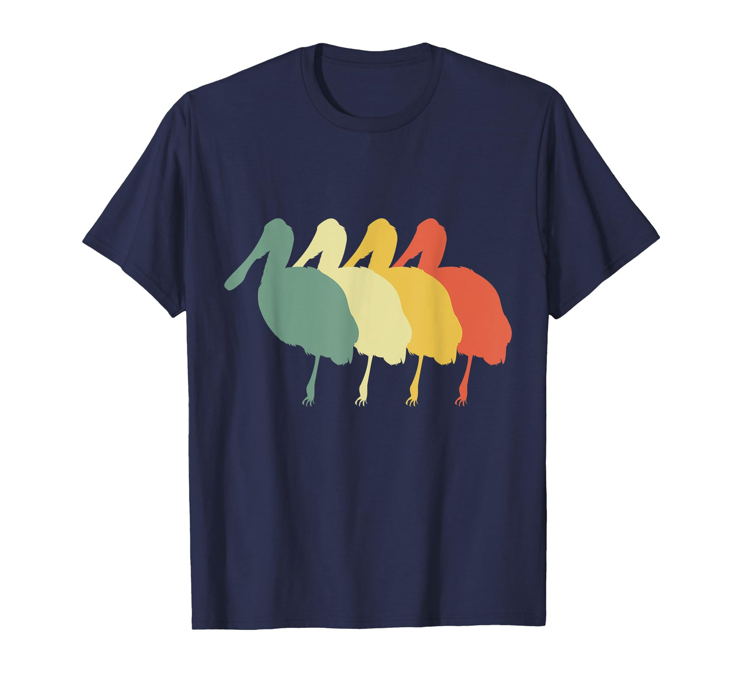 Retro Roseate Bird Vintage Roseate Bird Silhouette Bird T-Shirt