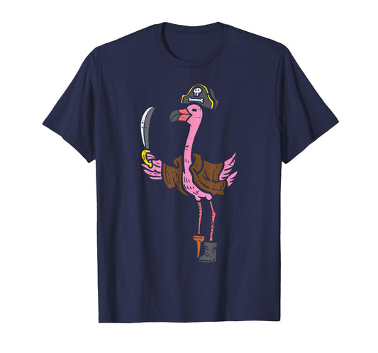 Flamingo Pirate Animal Bird Flamingoween Halloween Women T-Shirt