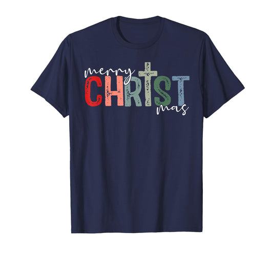 Merry Christmas Xmas Christian Jesus Holiday Family Pajamas T-Shirt