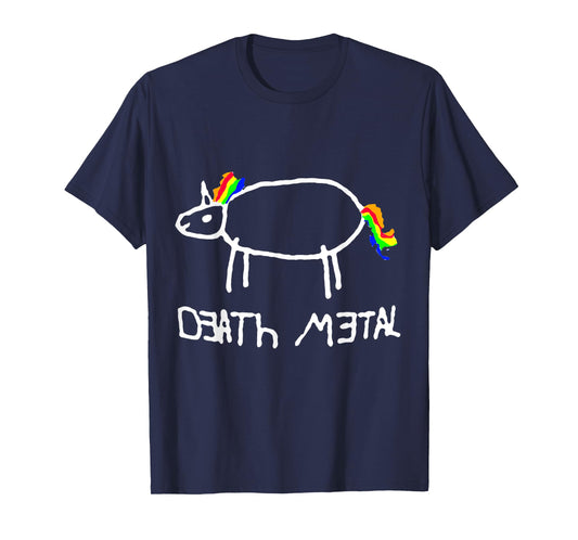 Unicorn Death Metal/ Heavy Metal Black Metal Fun Design T-Shirt