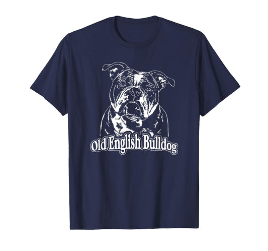 Funny Proud Old English Bulldog dog portrait gift present T-Shirt for Men Women Kids
