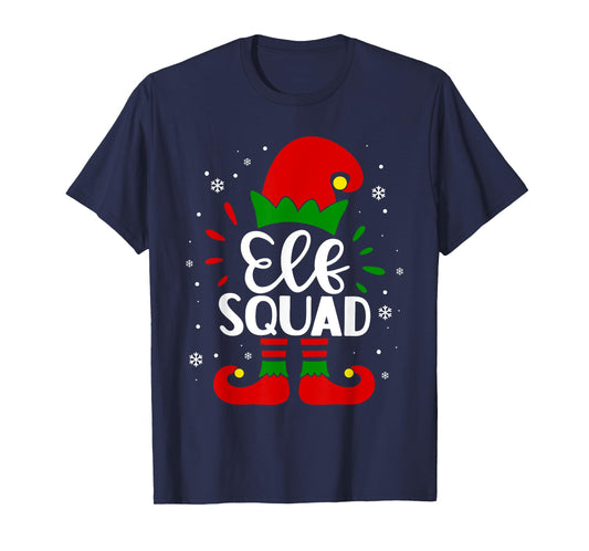 Elf Squad Funny Elf Family Christmas Matching Pajamas Xmas T-Shirt
