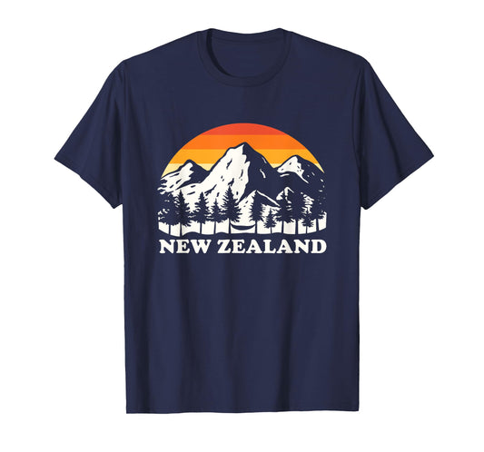 Retro Hiking Mountains New Zealand T-Shirt