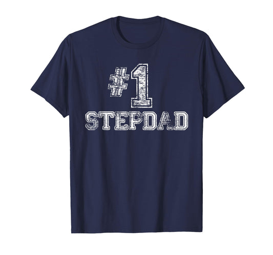 #1 StepDad T Shirt Step Dad Number One Father's Day Gift Tee T-Shirt