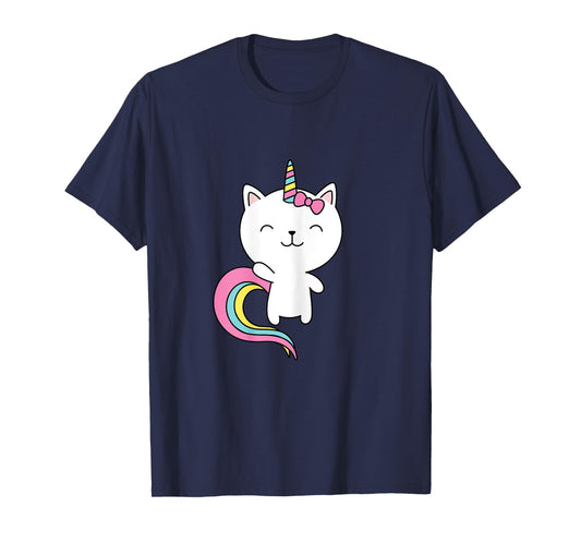 Caticorn T-Shirt Cute Cat Unicorn Horn Rainbow Pastel Colors T-Shirt