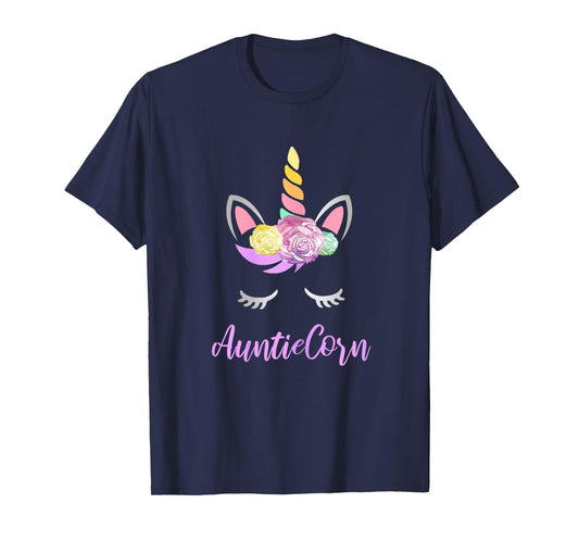 Aunticorn Unicorn Aunt of the Birthday Girl Unicorn T-Shirt
