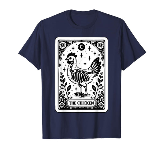 The Chicken Tarot Card Chicken Skeleton Gothic Witchy Vibes T-Shirt