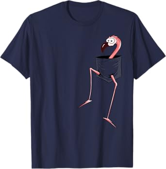 For Flamingo-Lovers l Fancy Pink Flamingo In A Pocket T-Shirt