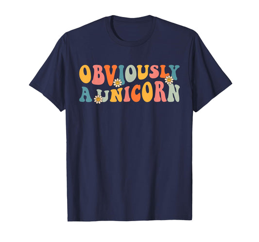 Obviously A Unicorn Retro Groovy Unicorn Squad Security T-Shirt