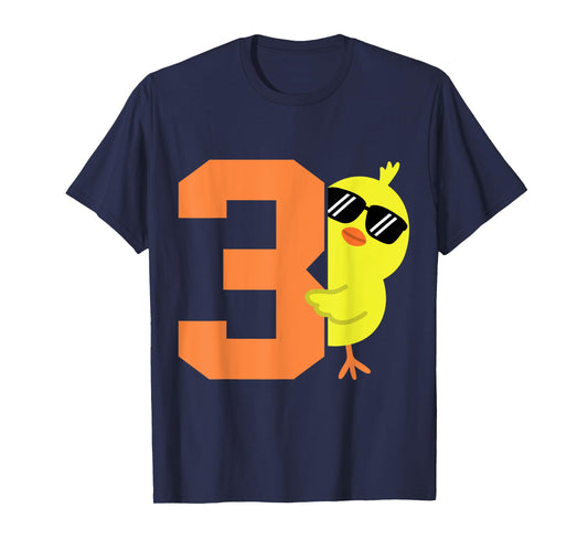 Kids 3rd Birthday Chicken Themed Cute 3 Year Old Boys Chick T-Shirt