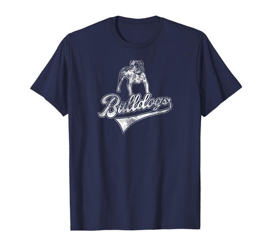 Bulldogs School Sports Fan Team Spirit Mascot Vintage T-Shirt