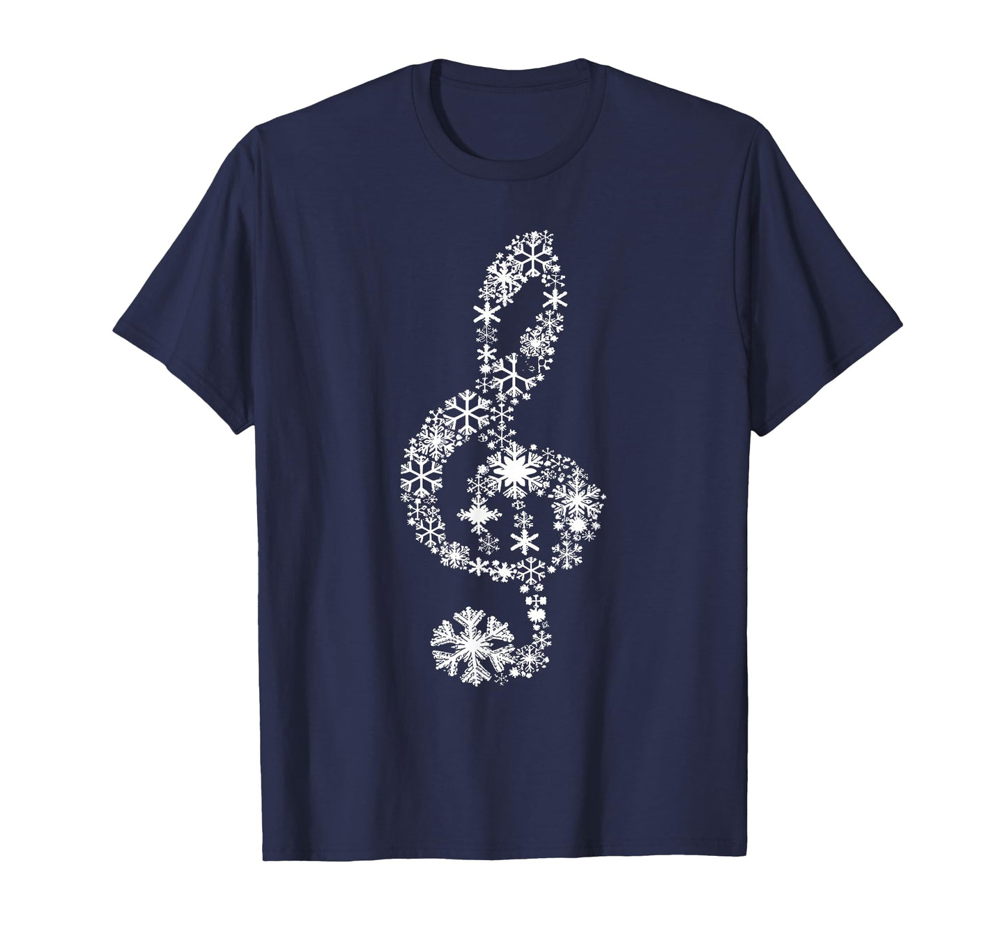 Winter Melody Snowflakes Treble Clef Music Notes Men Women T-Shirt