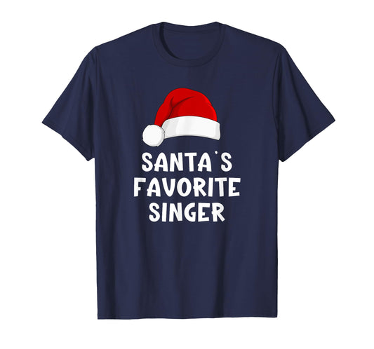 Christmas Santa's Favorite Singer Funny Xmas Pajama Singing T-Shirt