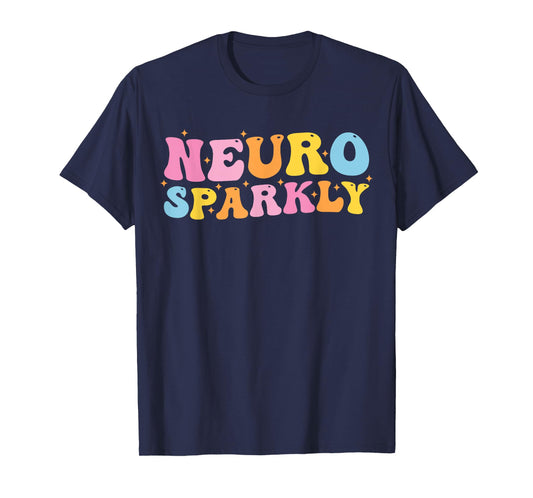 Neuro Sparkly NeuroDiversity Unicorn ADHD Awareness Groovy T-Shirt