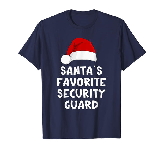 Christmas Santa's Favorite Security Guard Funny Xmas Pajama T-Shirt