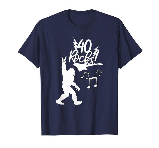 Rockin' Bigfoot 40th Birthday 40 Rock Hand Rock Music Fans T-Shirt