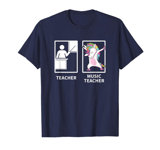 Music Teacher Shirts, Dabbing Unicorn Teacher Gift T-Shirt