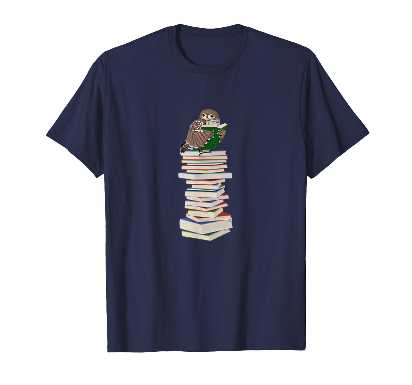 Owl with Books Bird Birdlover Birdwatcher Animal Biologist T-Shirt