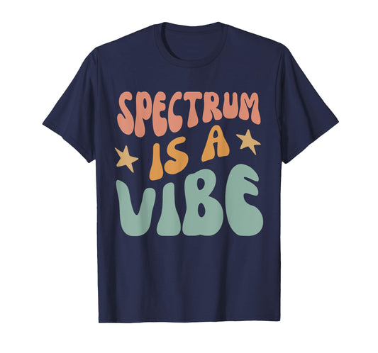 Spectrum Is A Vibe Tee Unisex T-Shirt Black Small Modern Classic Crew Neck Short Sleeve Polyester 100% Cotton Blend All Seasons Family, All Ages