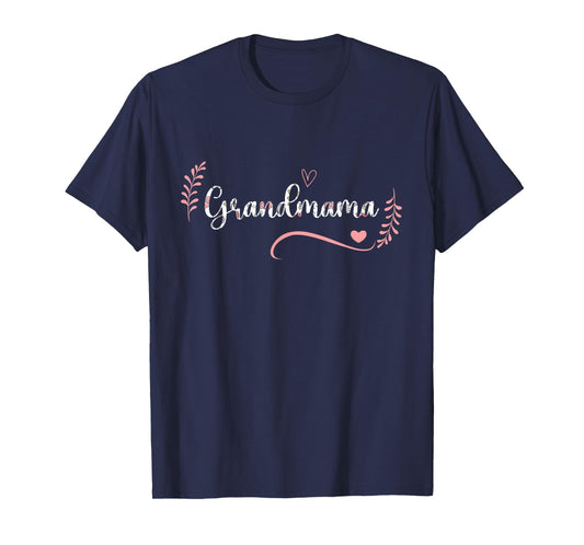 Grandmama Floral Grandma Christmas Mother's Day Grandparents T-Shirt