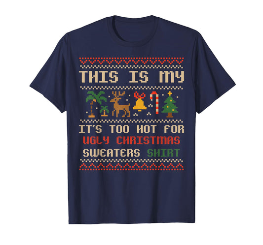 This Is My Christmas In July Summer Hawaiian Christmas Santa T-Shirt