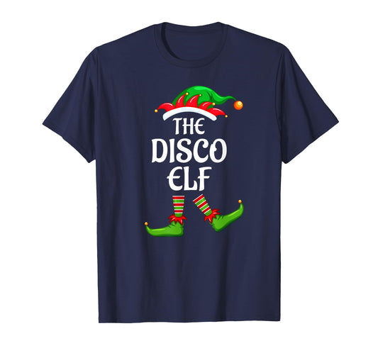 Disco Elf Matching Family Group Christmas Party T-Shirt
