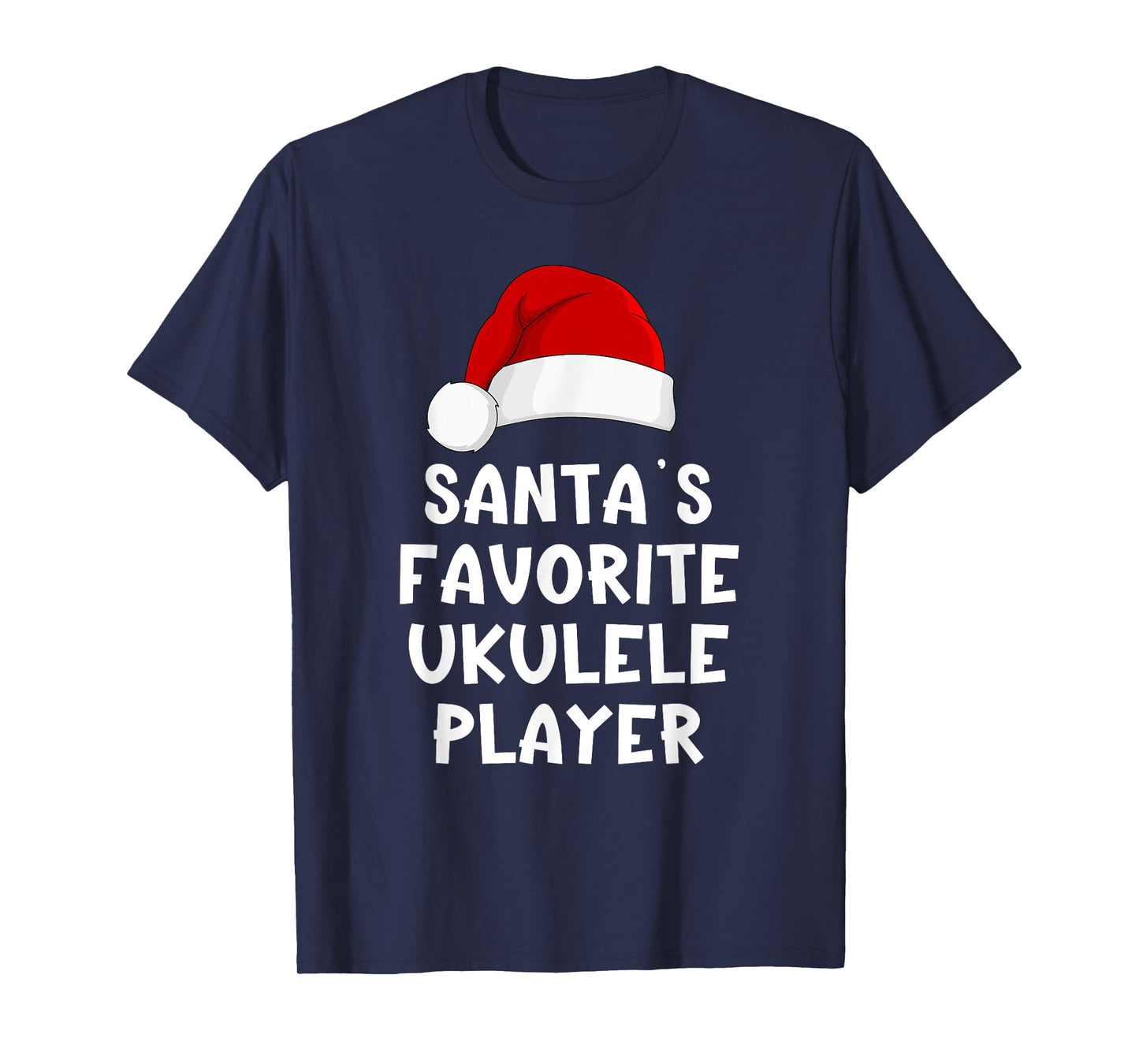 Christmas Santa's Favorite Ukulele Player Funny Xmas Pajama T-Shirt