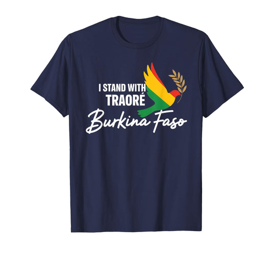 I Stand With Burkina Faso-Ibrahim Traoré Retro Bird T-Shirt