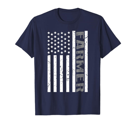 4th Of July Farmer American Farm Cow Tractor Flag Patriotism Women Kids Men T-Shirt