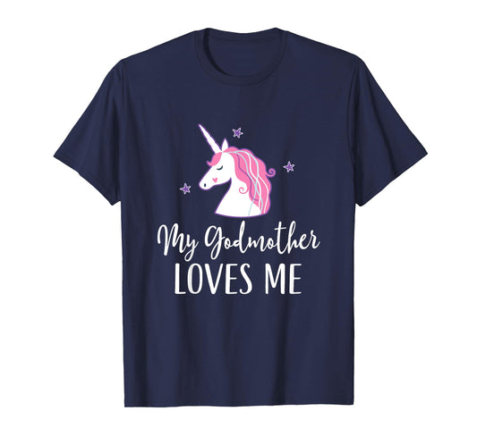 Kids My Godmother Loves Me Unicorn Goddaughter T-Shirt