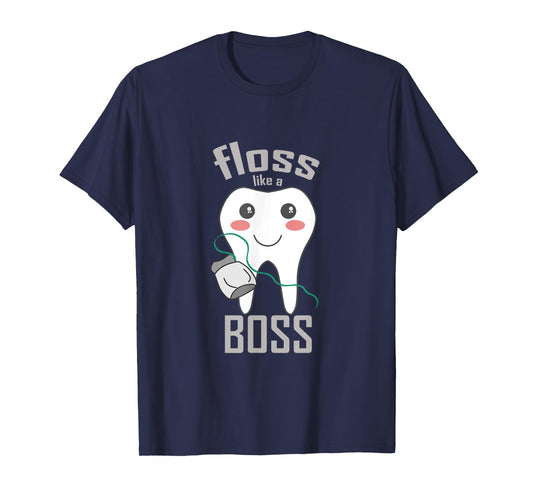 Floss Like a Boss Dentist Shirt - Cartoon Tooth T-shirt T-Shirt